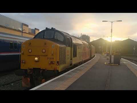 Colas 37219 and 37421 depart Inverness