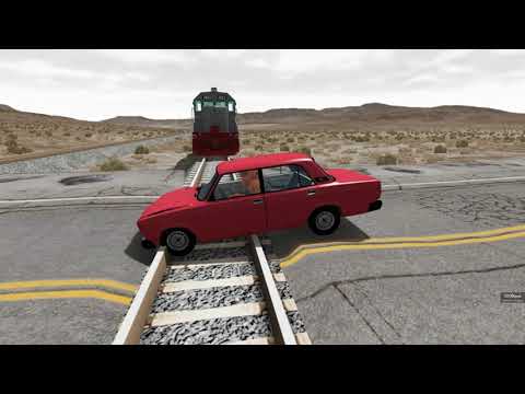 BELAZ [quarry dump truck] VS TRAIN BeamNG drive