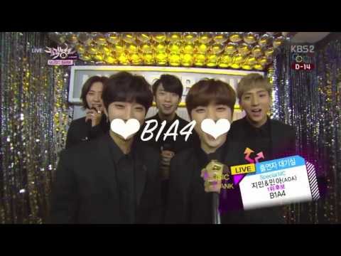 [BlackBANA中字]140124 Music Bank B1A4 一位候補待機室訪問