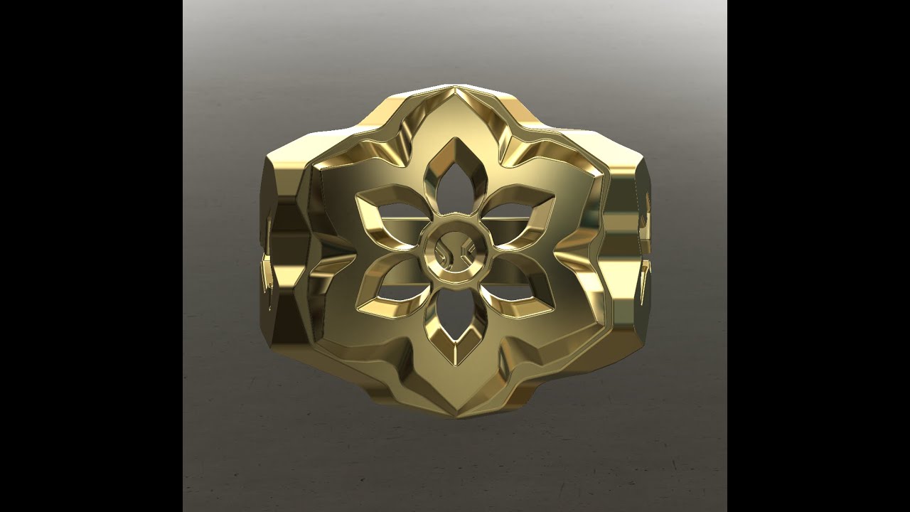 Catholic Rose mens ring 3D Print Model