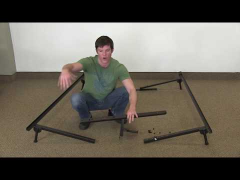 Part of a video titled How to put together a King metal bed frame. Super simple! - YouTube