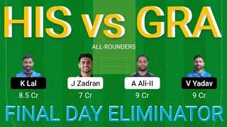 HIS vs GRA Dream11 Prediction | HIS vs GRA Dream11 Team | HIS vs GRA Dream11 | ECS T10 BARCELONA |