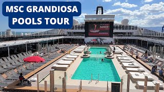 MSC Grandiosa | Tour of All Pools | Atmosphere Pool, Safari Pool & Horizon Pool