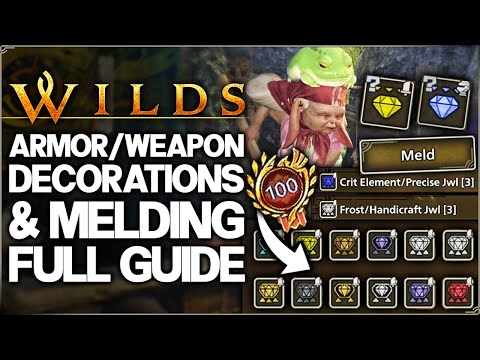 Monster Hunter Wilds - 17 IMPORTANT Decoration Tips - ALL Armor/Weapon Decos Farm & Melding Guide!