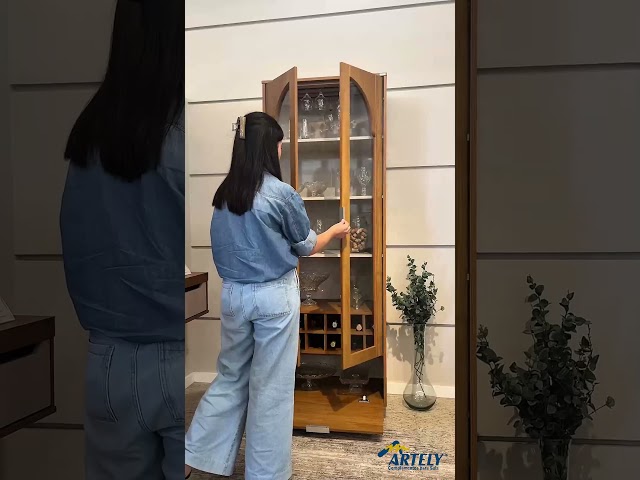 Cristaleira Murano 3 Portas com Vidro Cinamomo/Off White - Artely Móveis