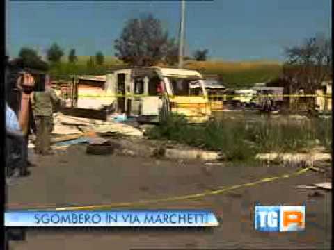 Rai Tre TGR 21 giugno 2011 Sgombero campo nomadi abusivo via Marchetti alla Muratella