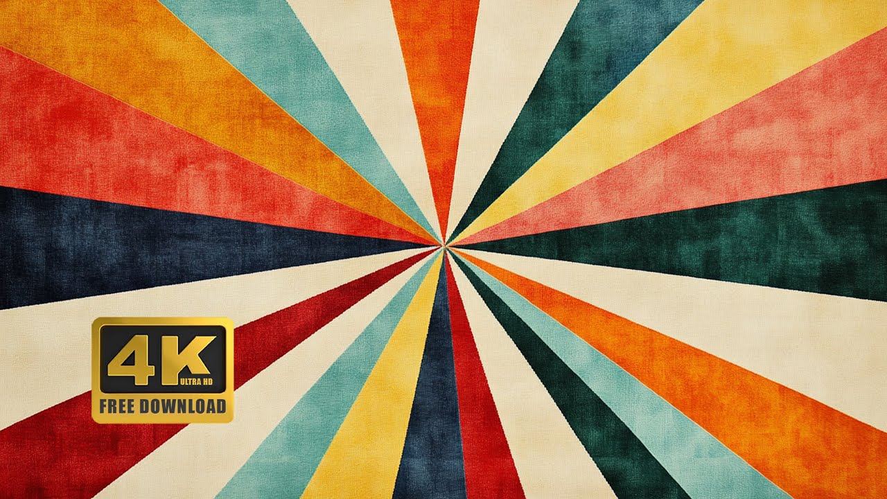 Vibrant Retro Sunburst: 1960s Pop Art Radial Pattern Animation