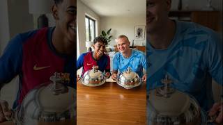 😂 Yamal vs Haaland Mystery Plate Challenge! #haaland #yamal #ronaldo #messi #shorts