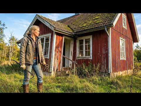 Frau restauriert verlassenes ALTES Holzhaus von Grund auf | Von Anfang bis Ende von @annasgmlindgren