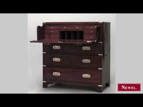 Antique English Victorian brass bound mahogany campaign