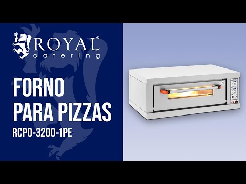 vídeo - Produtos recondicionados Forno para pizzas - 1 compartimento - 3200 W - Ø 40 cm - pedra chamotte - Royal Catering
