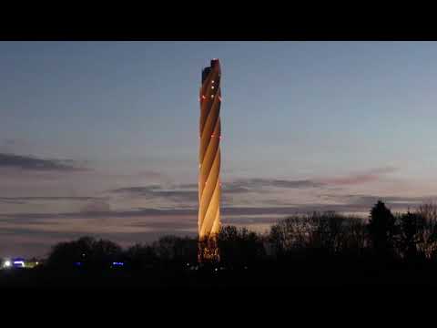 Thyssen Testturm mit Beleuchtung in Zeitraffer