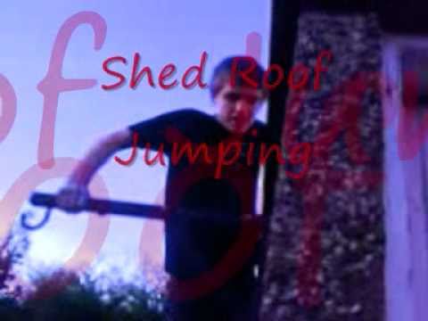 Crazy Guy Jumps OFF shed Roof!!