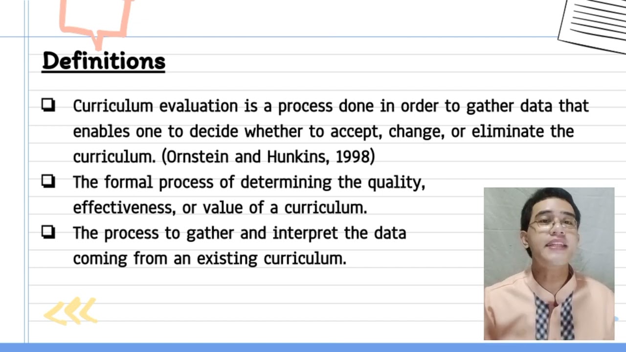 UNIT III. D. CURRICULUM EVALUATION