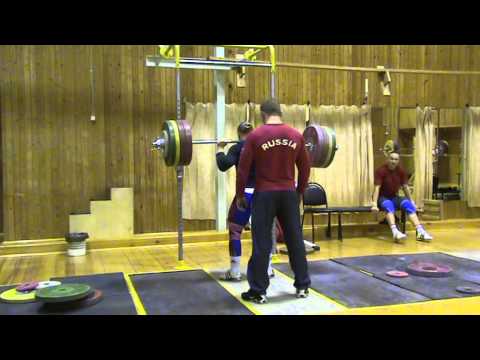 Weightlifting, Oxana Slivenko & Vladimir Safonov, squats 180kg, 2009