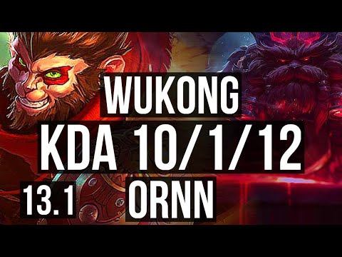 WUKONG vs ORNN (TOP) | 10/1/12, 3.0M mastery, Godlike | EUW Diamond | 13.1