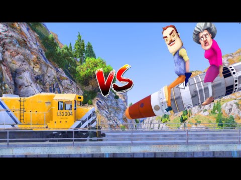 ROKETLE TREN DURDURMAK Scary Teacher Hello Neighbor GTA 5 Serisi