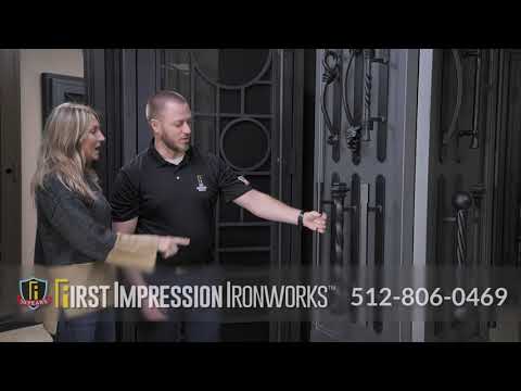 Custom Iron Doors by First Impression Ironworks Available at our Austin, Texas Showroom