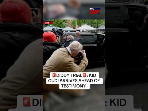 Video | Diddy Trial: Kid Cudi arrived at court in a black SUV ahead of his expected testimony. #diddy #news