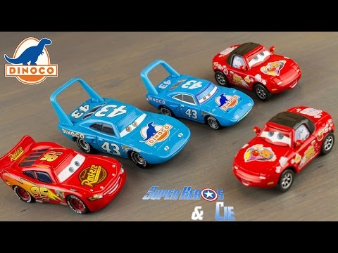 Disney Cars Voitures Métal Die Cast Piston Cup Dinoco Flash McQueen Les Bagnoles Jouet Toy Review Video