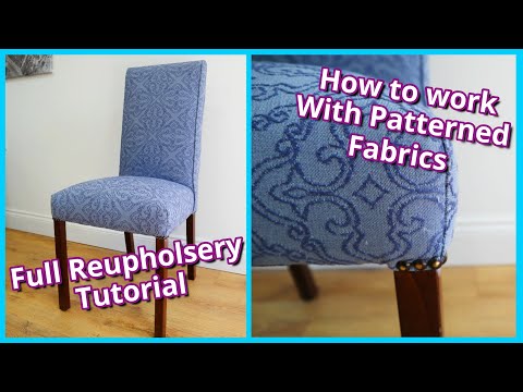 DIY HOW TO REUPHOLSTER A DINING ROOM CHAIR | UPHOLSTERING WITH PATTERNED FABRICS | FaceliftInteriors