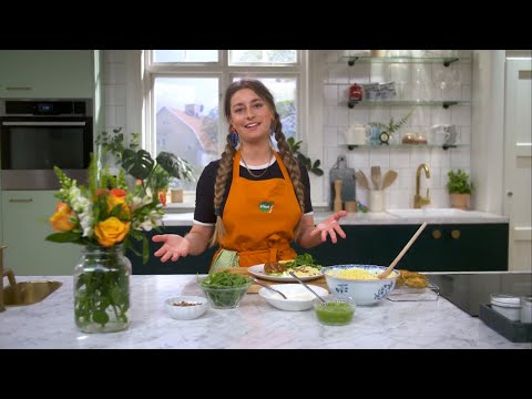 Kökets middag: Stekta gröna tomater med couscous och örtyoghurt - Köket