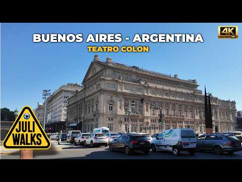 Teatro Colón Buenos Aires 🇦🇷 | Sunny Walk Around Argentina’s Most Famous Opera House | 4K
