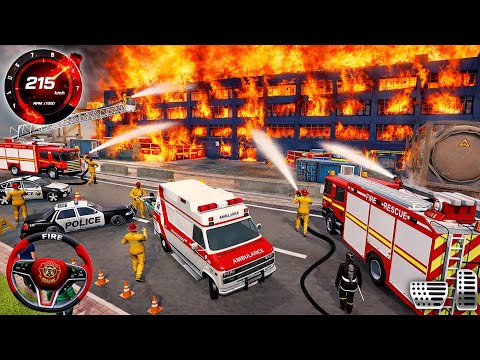 Fire Truck City Rescue Simulator 3D - 911 US Emergency Ambulance Driving - Android Gameplay 