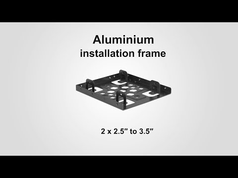 Delock 21324 Aluminium installation frame 2 x 2.5″ to 3.5″ black