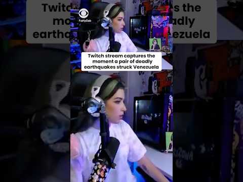 Twitch user Gabriella Suarez live streams moment of Venezuela earthquakes shocking the area #shorts