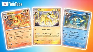 Abrindo 3 Blisters de Evoluções Prismáticas (Flareon, Jolteon e Vaporeon)
