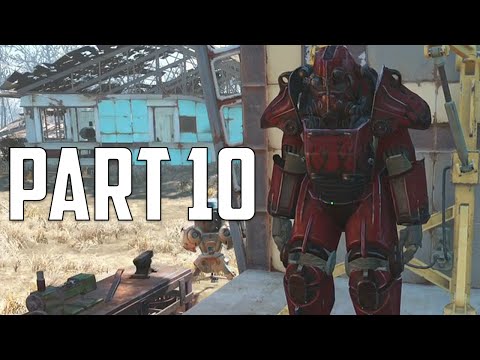 Fallout 4 Walkthrough - Part 10 " POWER ARMOR FLAMES PAINT JOB" (Let's Play, Playthrough)
