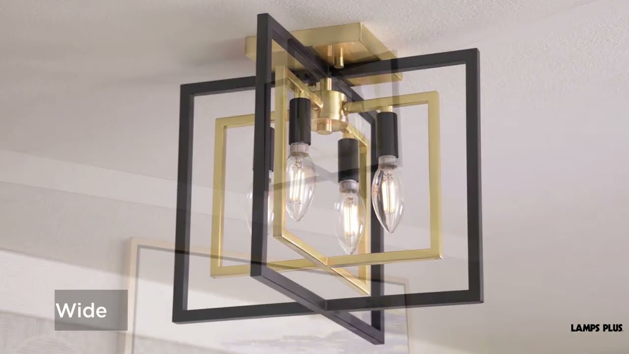 Video 1 Watch A Video About the Possini Euro Nima Black Gold 4 Light Ceiling Light