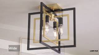 Watch A Video About the Possini Euro Nima Black Gold 4 Light Ceiling Light