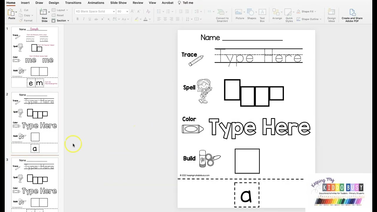 Editable Sight Word Templates
