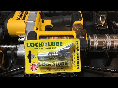 Lock n Lube coupler & DEWALT 20 volt cordless grease gun