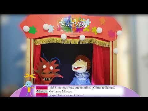 Cuento infantil con Marionetas (puppet)., La Cueva "Palabrea" y Libro Mágico.