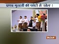 Morphed picture shows Pranab Mukherjee doing RSS-style salutation
