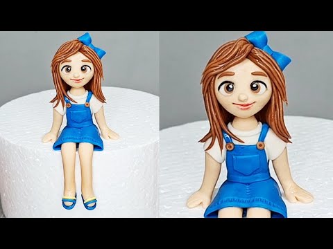 Making A Girl Cake Topper with Fondant / Sugarpaste