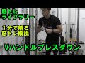 【1分で解る筋トレ解説】Vハンドルプレスダウン※ケーブルマシン【筋トレライブラリー】
