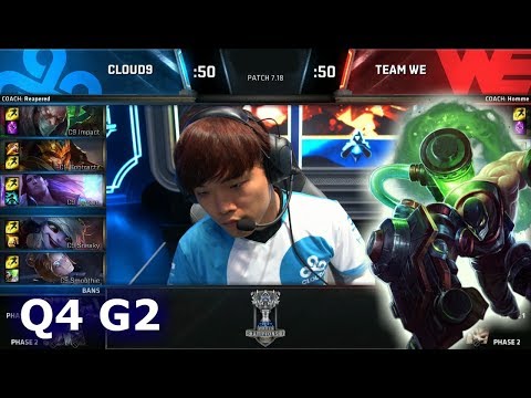 Team WE vs Cloud 9 | Game 2 Quarter Finals S7 LoL Worlds 2017 | WE vs C9 G2