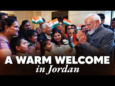 PM Modi receives a warm welcome from the Indian community in Jordan