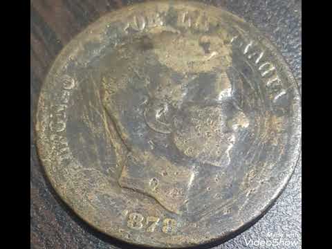 1878 Spanish & 10 cents Alfonso XII,coin value and price rare .
