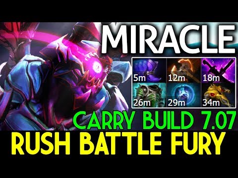 RUSH BATTLE FURY! Night Stalker Carry Build by Miracle- Dota 2 7.07