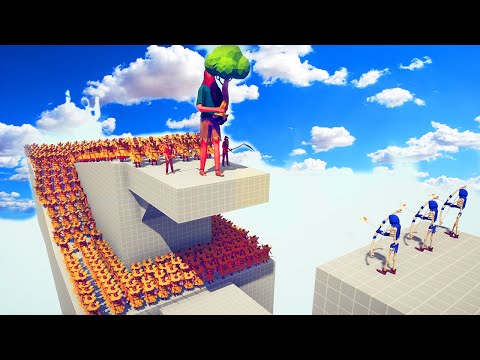 TREE GIANT + 100x FARMER ARMY vs 3X EVERY GOD - Totally Accurate Battle Simulator TABS