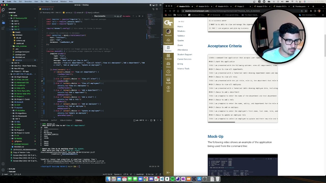 JavaScript - Building an Employee Tracker using mySQL
