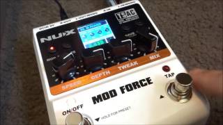 Video thumbnail for Nu-X Mod Force multi-modulation guitar effects pedal demo by Gearfacts