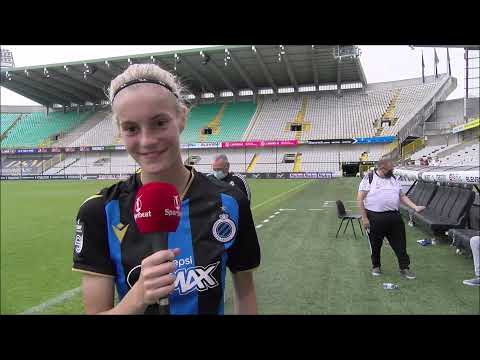 Interview met Club Brugge YLA speelster Marith Decabooter na de 4-1 winst tegen Standard de Liège.