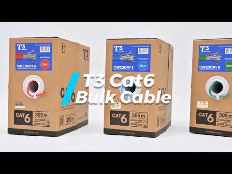 T3 Innovation CAT6 23AWG Bulk LAN Cable - High-Speed Ethernet Cable for Networking