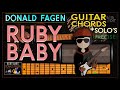 RUBY BABY - Playing DONALD FAGEN/GUITAR CHORDS/LYRICS TUTORIALS (unique)